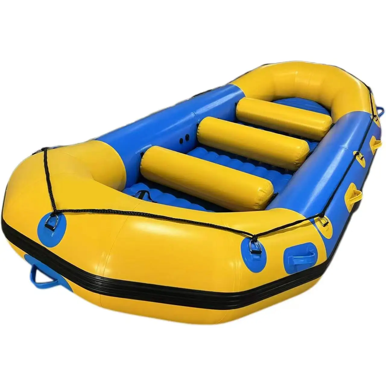 

Water Sport 8 Person Inflatable River Rafting Boat Yellow Rescue Drifting Boat 1.2mm Thick PVC For Ocean Waters
