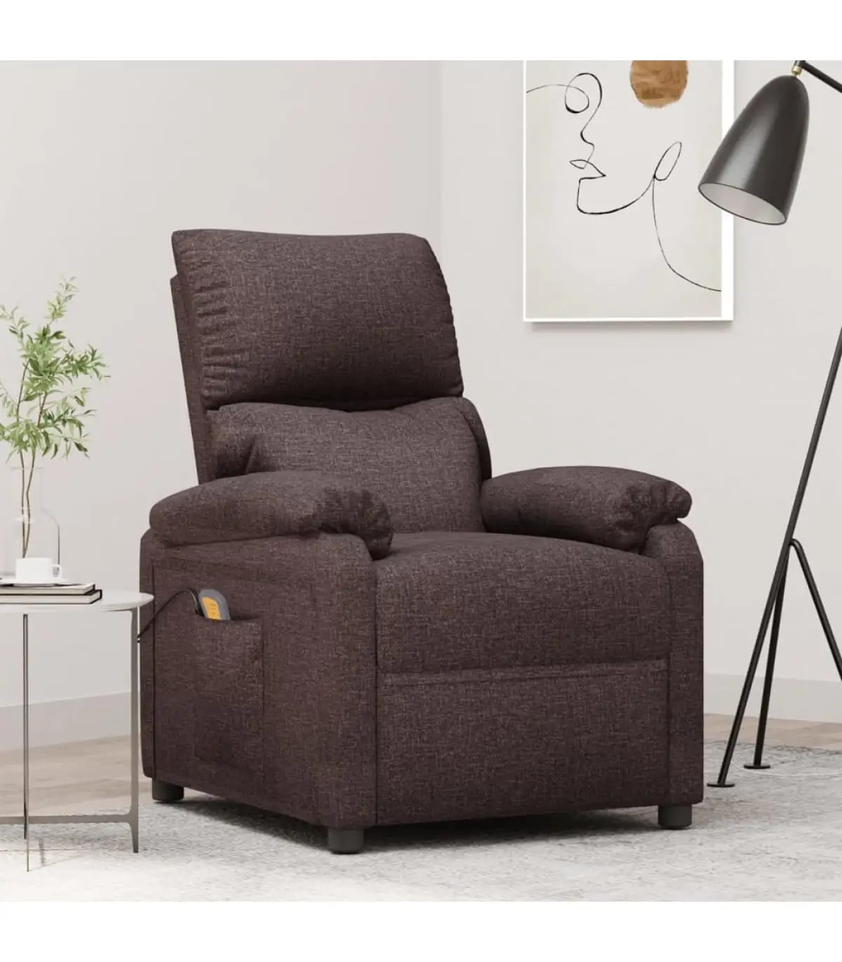 Dark brown fabric reclining massage chair electric massage chairs