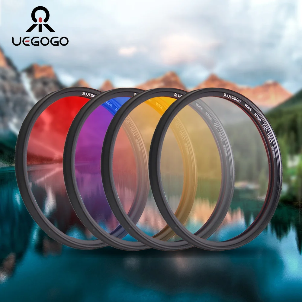 

UEGOGO Gnd Filter 55mm 62mm 67mm 72mm 82 mm Gradient Red Orange Blue Grey For Camera Canon Lens Nikon D5100 D5600 Sony A6000