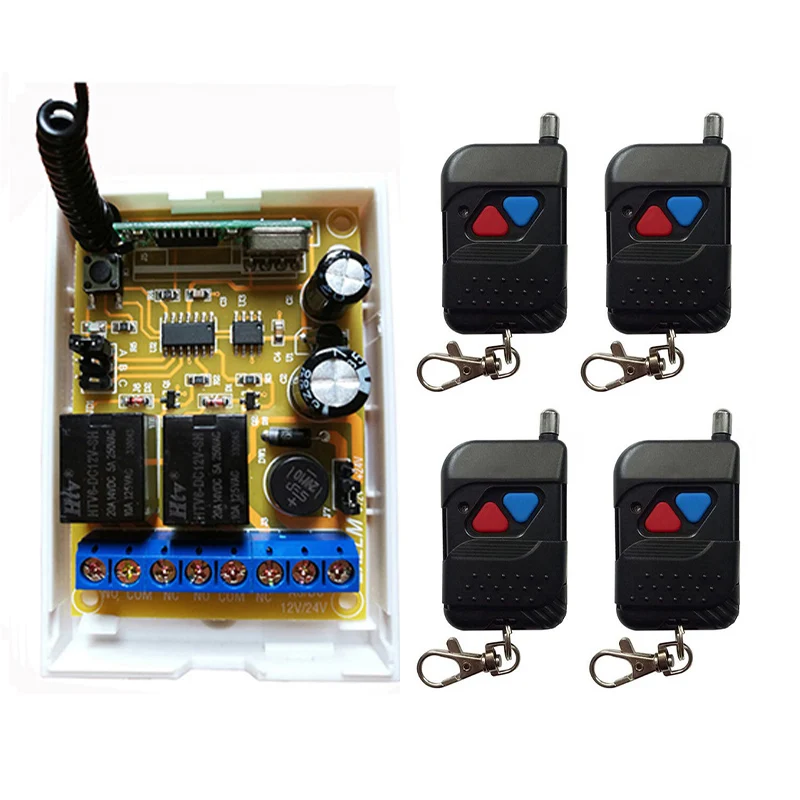 

DC12V DC24V 2CH RF Wireless Remote Control Relay Switch Security System Garage Doors Electric Doors lamp/ window