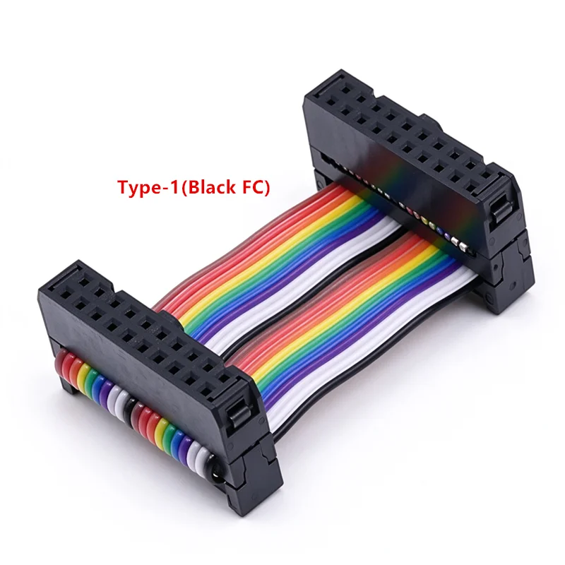 DC3 2.54MM Pitch IDC Color Flat LED Screen Connection JTAG Download Line 6P/8P/10P/12/14/16/20/26/30/40/64 Pin GPIO Ribbon Cable