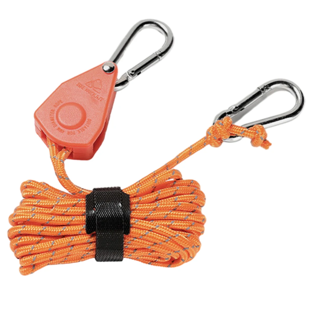 Pulley Rope Adjustable Tent Fastener Rope Windproof Parachute Nylon Cord Reflective for Camping Hiking Survival