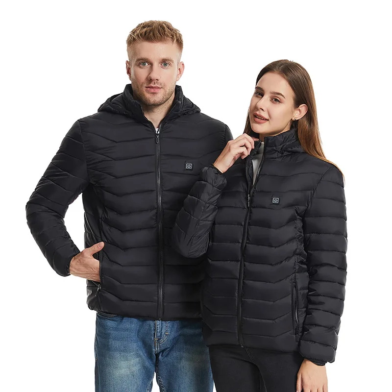 Women Heated Jackets Detachable Hood,Washable Lightweight Zip Winter Jackets Coat, 3 Heating Levels & 9 Heating Zones