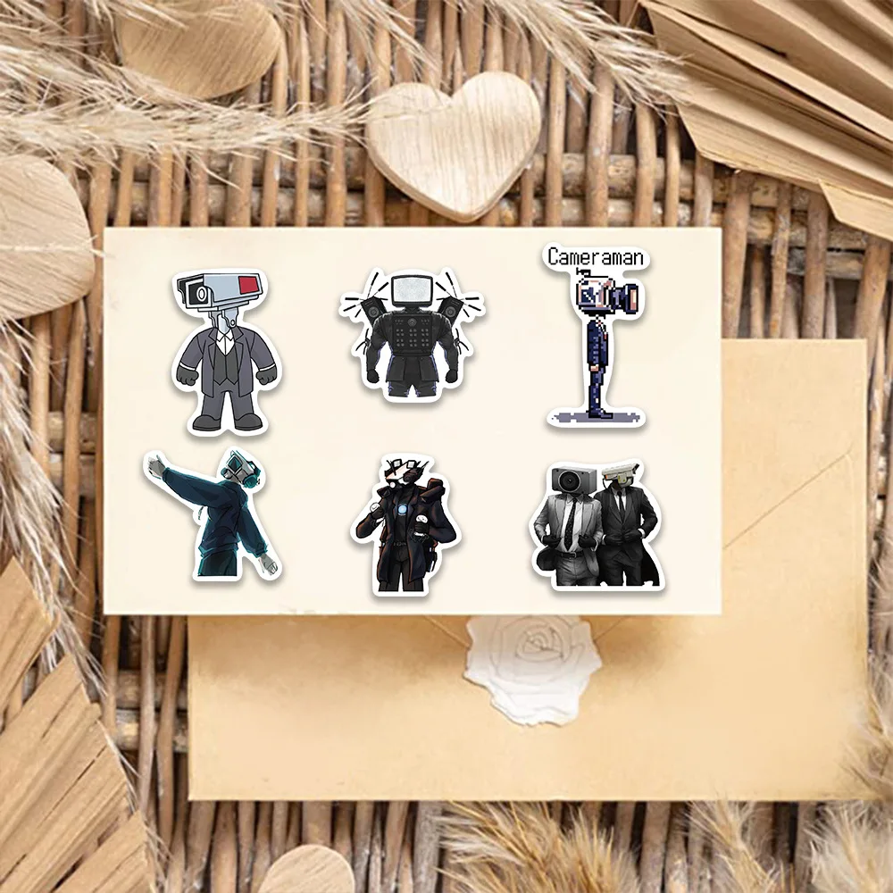 10/30/50PCS Cartoon abstract Skibidi Toilet Waterproof Stickers for Water Cup Phone Computer Notebook Stationery Luggage