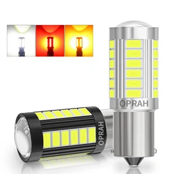 2 Stuks 1156 1157 5630 33smd Auto Led Licht P 21W Bau15 S P21/5W 7440 W 21W 12V 24V Vrachtwagen Wit Drl Richtingaanwijzer Lamp Achteruitrijlamp Diode