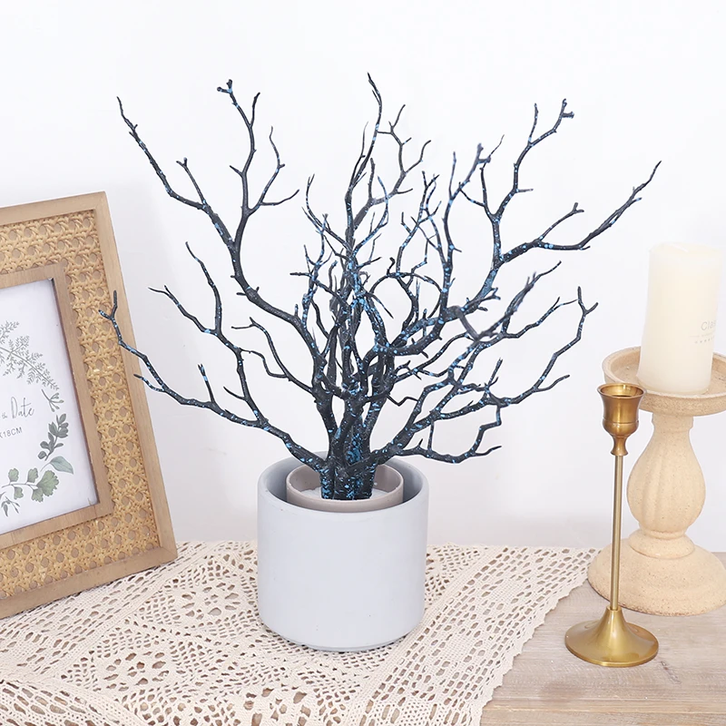 Plastic Artificial Dried Antlers Tree Branches Plant Twigs Dark Witch DIY Headband Accessories Wedding Party Xmas Decoration