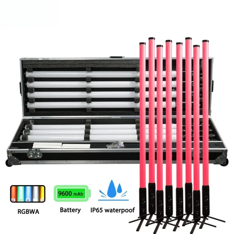 IP65 Waterproof Pixell DJ Tube 8pcs with case Led 360 Full Color Wireless Dmx Light for DJ  Event Stage Club Bar