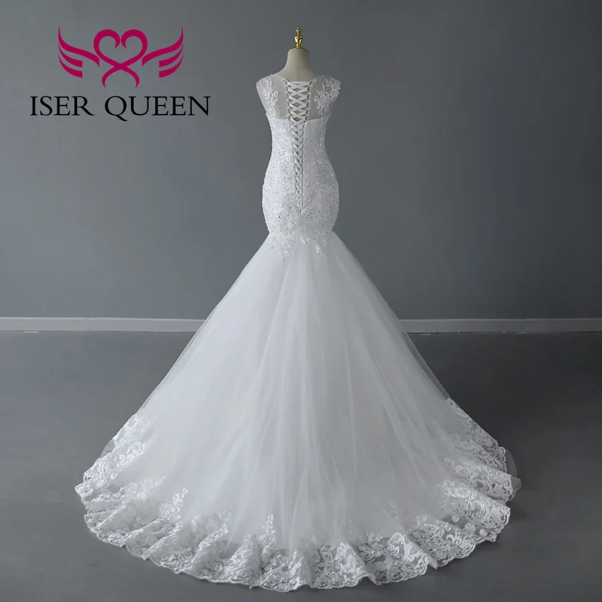 ที่กําหนดเองแขนกุดแอฟริกาชุดแต่งงานเงือก 2025 ตัดและเข้าร่วมออกแบบ Appliques Beading Lace Up กลับชุดเจ้าสาว WX0287