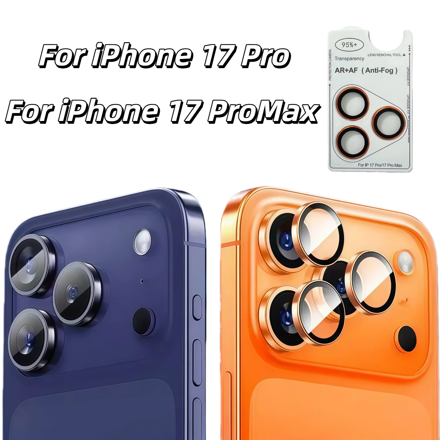 For iPhone 17 pro Max Anti Fog Tempered Glass Rear Camera Protective Film Original Color Silvery Orange Grey Blue AR Compatible