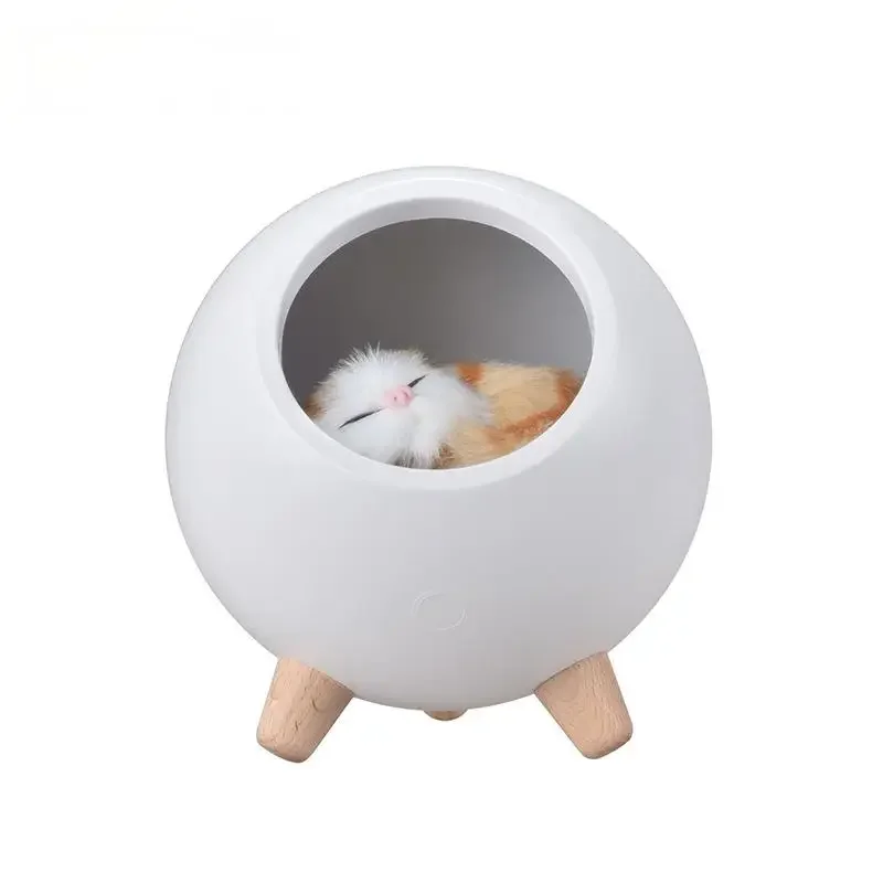 Cute Pet House Night Light USB Rechargeable Atmosphere Lamp LED Table Lamp Bluetooth Speaker for Kids Bedroom Bedside Desk Light