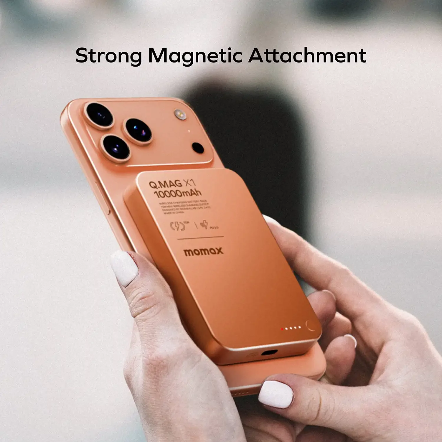 MOMAX for Apple MagSafe Power Bank, 10000mAh Slim & Portable with Strong Magnet & 20W Fast Charging for IPhone 12-17& IWatch