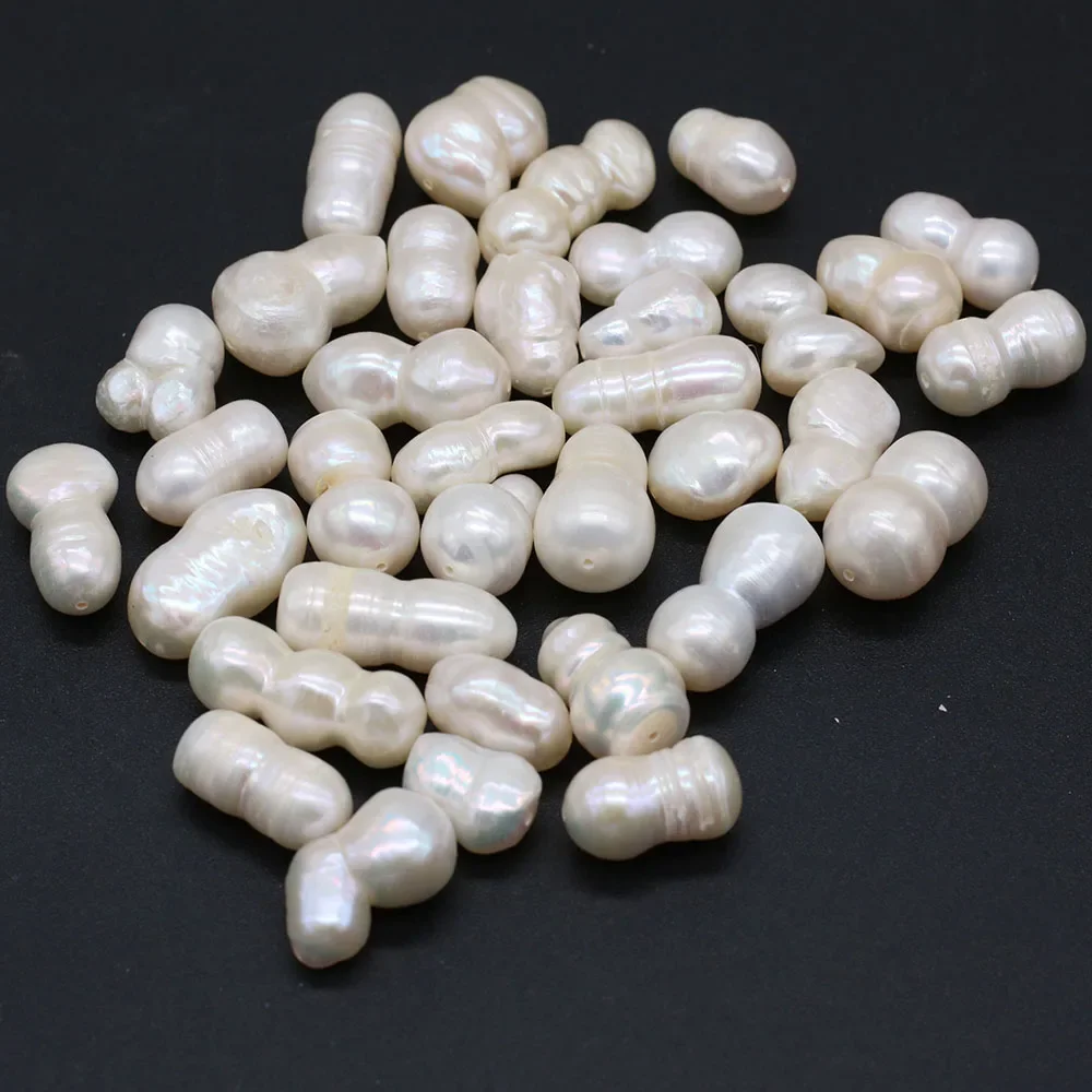 3Pcs Natural Freshwater Pearl Beads White Peanut Shape Loose Pearls For Jewelry Making DIY Charm Bracelet Necklace Accessories