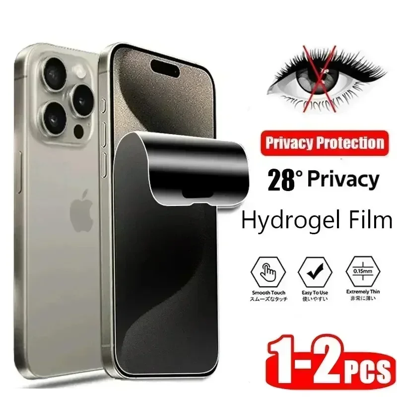 1/2pcs Privacy Anti-peep Hydrogel Protective Film For iPhone 11 12 13 14 15 Pro Max Plus X XR XS Max Privacy Screen Protector