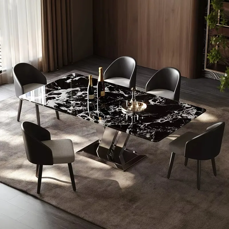 Italian Luxurious Dinner Table Wholesale Modern Dining Table With Chairs High End Designer Marble Dining Table Set For Home