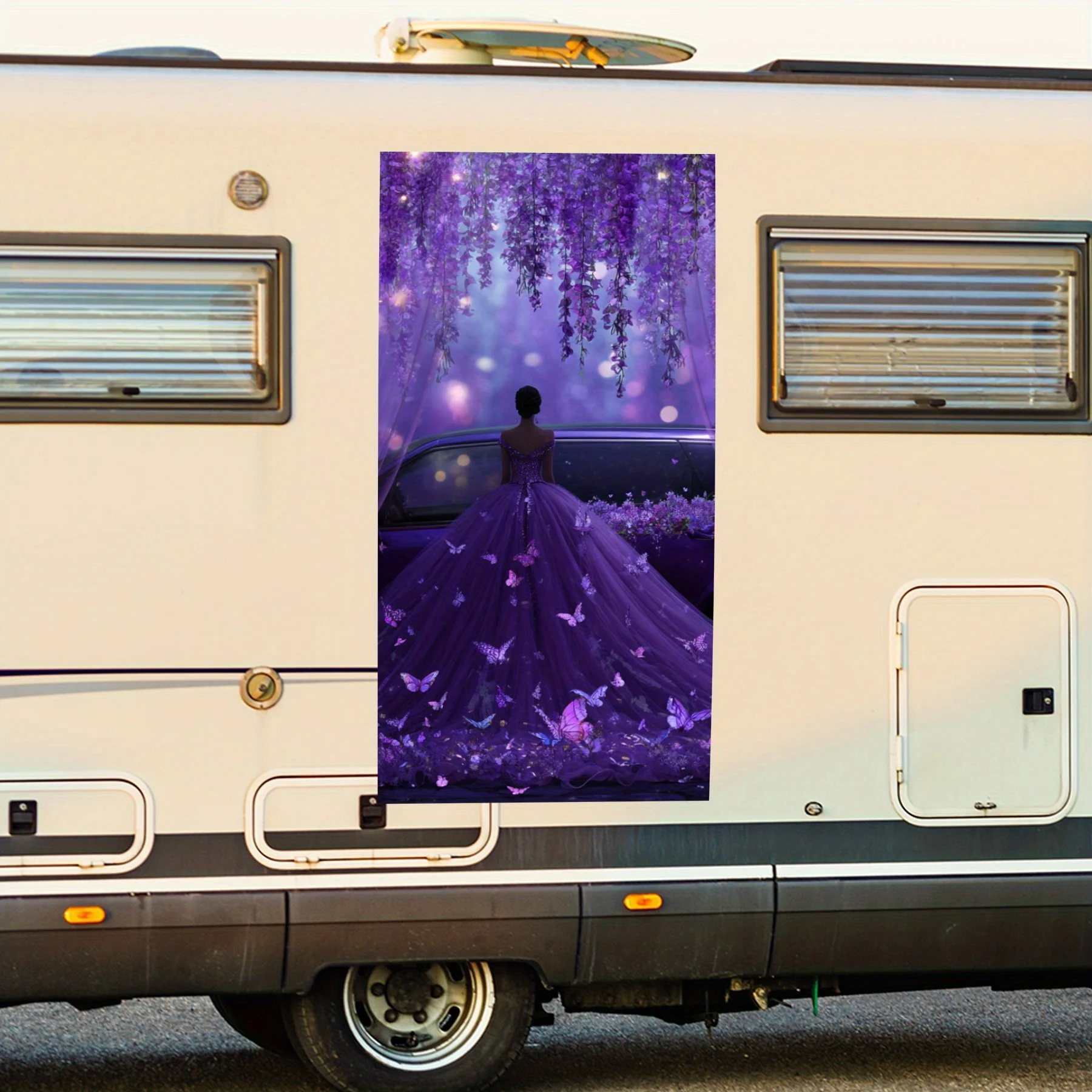 

Бабочка — заполненный сад — виниловая наклейка на заднюю часть автофургона, водонепроницаемые самоклеящиеся виниловые наклейки для хвоста и бампера, украшение