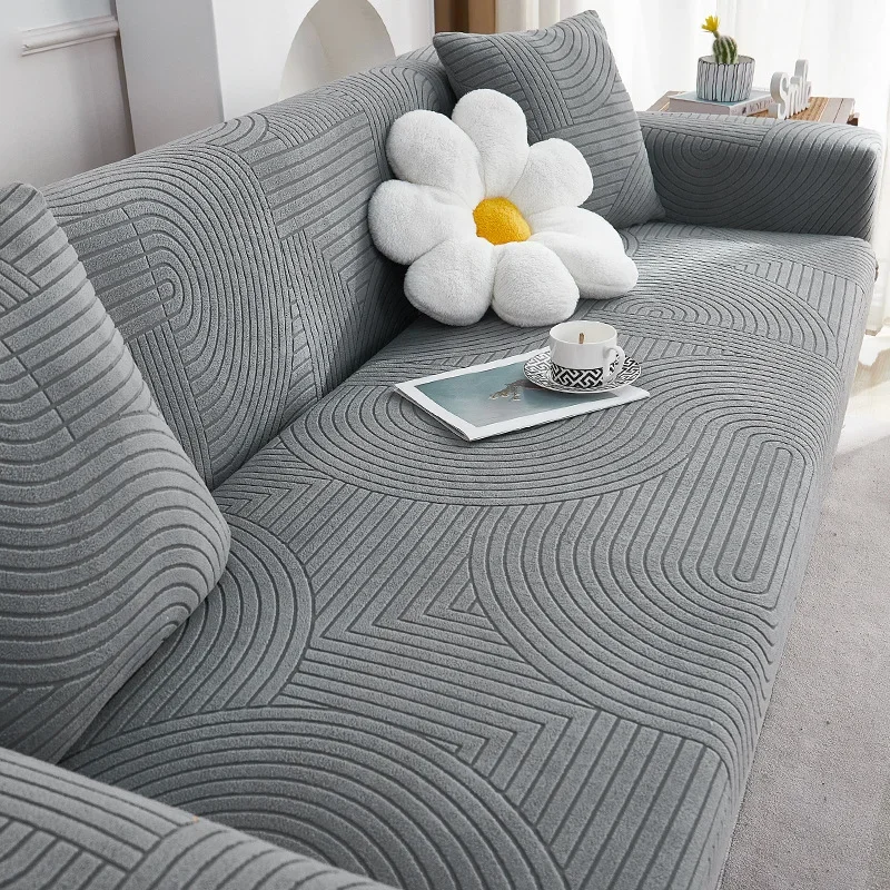 Thicken adjustable elastic sofa cover for living room Geometric lines jacquard sofa covers for armchairs non-slip couch cover