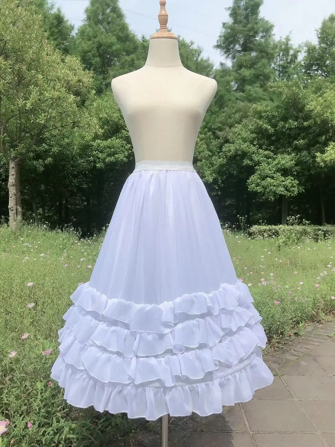 White Lolita Dress Short Tulle Cloud Petticoat Under Wet Dress Fluffy Cheep Casual Women Tutu Skirt for Girls Rockably Pannier