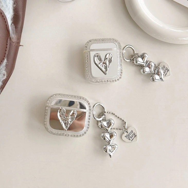 ل AirPods 3 2 1 حالة لطيف الهواء القرون برو غطاء مع رسائل الزهور قلادة لينة سماعة سيليكون غطاء AirPods2 Hearphone