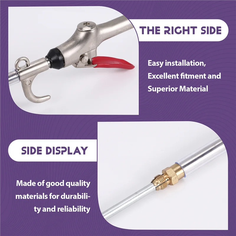 Pistola pneumatica per soffiaggio d'aria per autoveicoli - Pistola per polvere con ugello retrattile - Pistola per soffiaggio polvere in lega di alluminio - Accessori per compressori d'aria-A74P