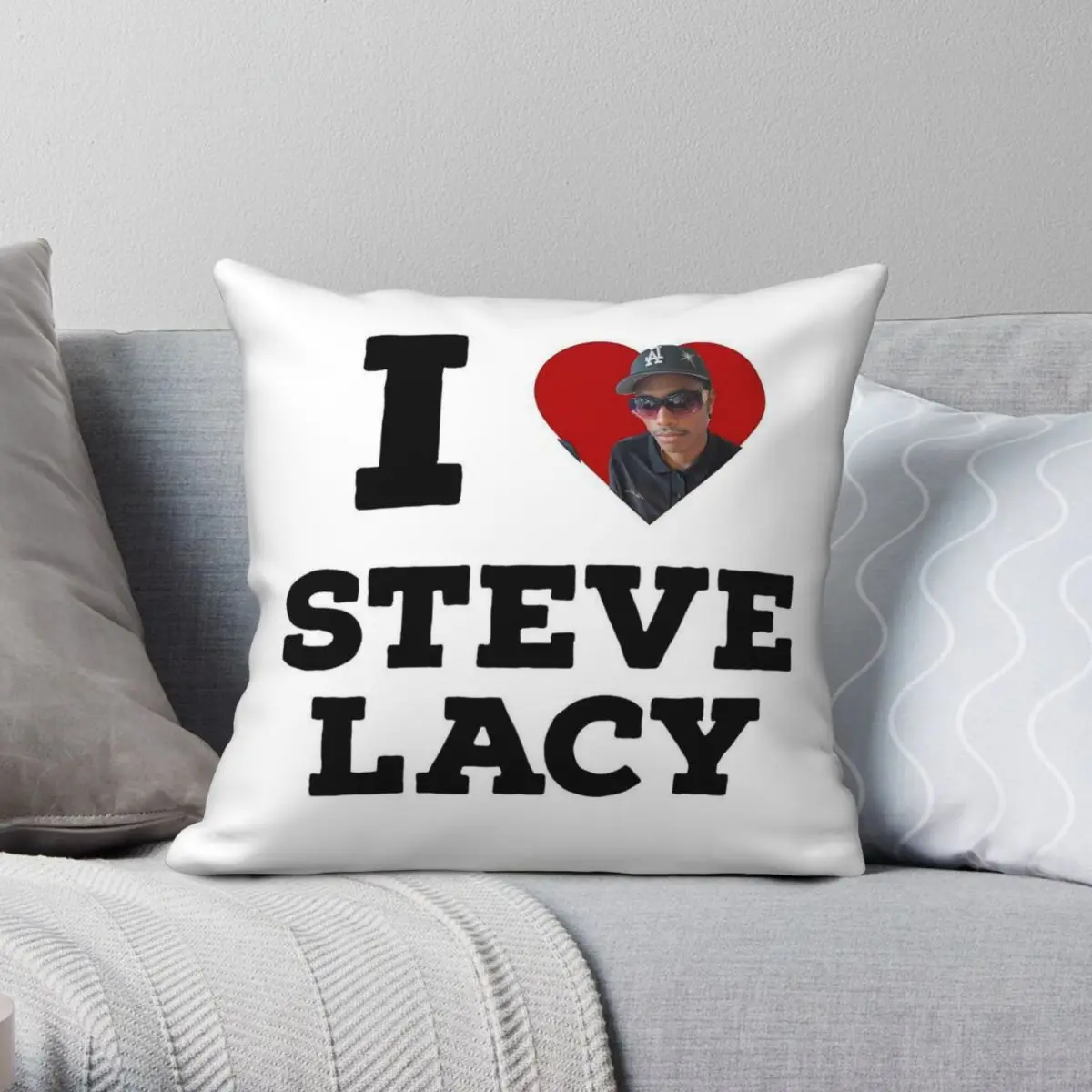 I Heart Steve Lacy Square Pillowcase Polyester Linen Velvet Pattern Zip Decor Car Cushion Cover 45x45