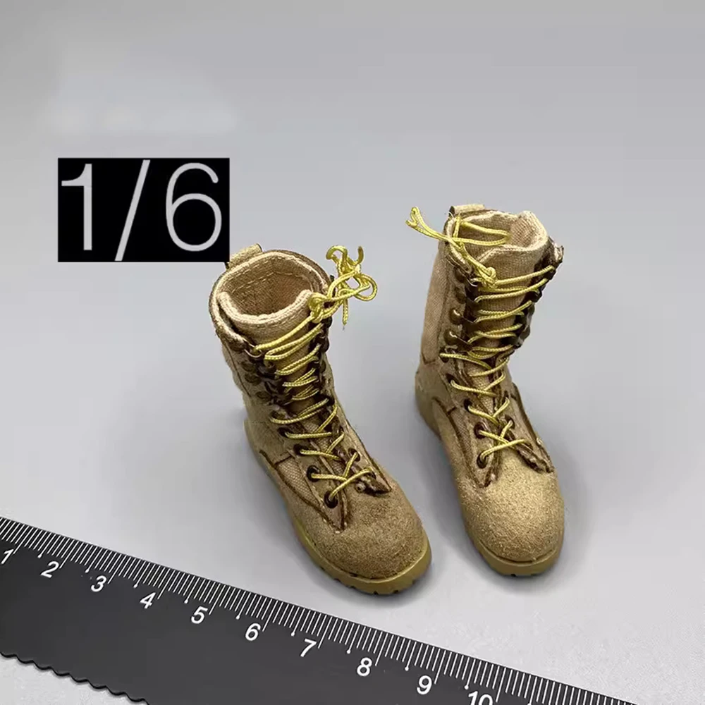 

Hot Sales 1/6 US Army Force Soldier Desert Sand Color Hollow Long Boots Shoe PVC Material For 12" COO BD001 Action Doll Collect