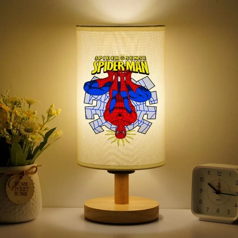 Marvel Spiderman cosplay trendy creative cartoon cute bedroom bedside fabric table lamp children boy night light birthday gift