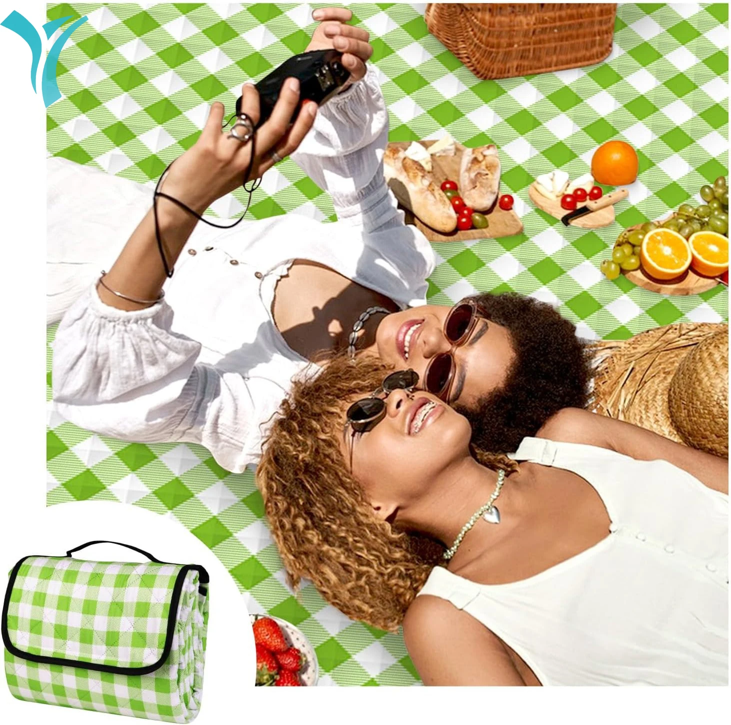 

Picnic Blanket Waterproof Beach Rug,Picnic Mat Washable Lightweight with Handle For Hiking Travelling Outdoor Camping,Parks