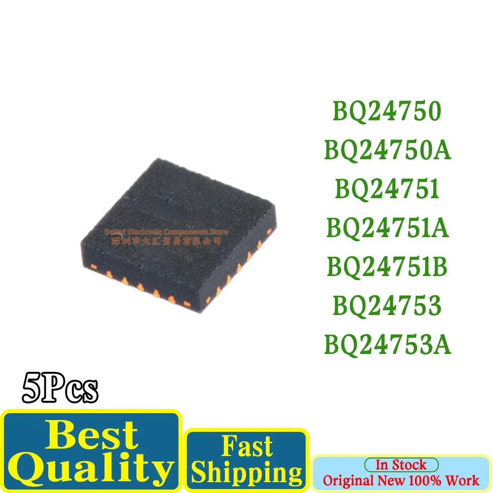(5piece) New BQ24750 BQ24750A BQ24751 BQ24751A BQ24751B BQ24753 BQ24753A BQ24750RHDR BQ24750ARHDR  BQ24751ARHDR BQ24753ARHDR QFN