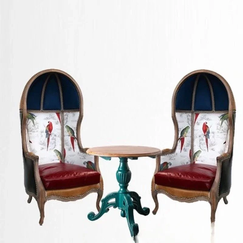 

American solid wood single sofa furniture, fabric soft bag leisure eggshell chair space chair fashion princess chair