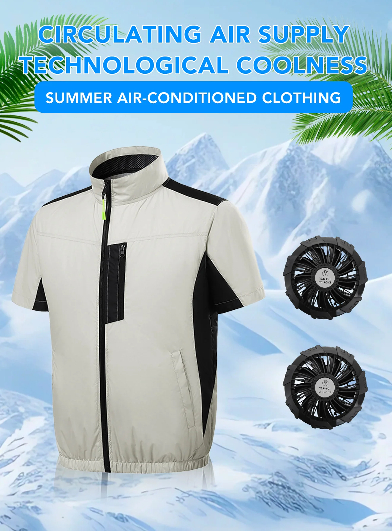 

Men's jacket, Sleevless, Air-Conditioning Clothing, Fan Clothing, Summer, Cooling (Including Fan, Battery)