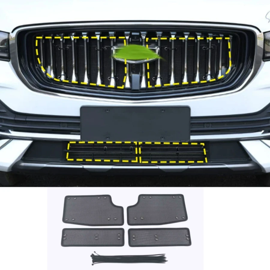 Exterior Accessories For Geely Monjaro 2021 2022 2023 Mesh Grille Grill Insert Net Anti-mosquito Dust Cover Trim