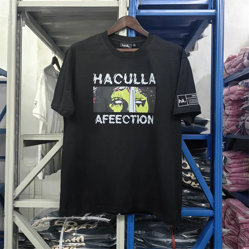 

Black HACULLA AFFECTION T Shirt Men Woman Summer 1:1 Best Quality Half Sleeve O-Neck Loose Versatile Top Tees