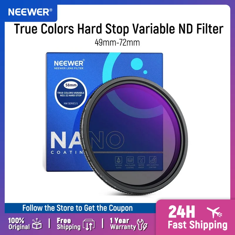 neewer-58mm-82mm-true-colors-ハードストップ可変-nd-フィルター-nd2-32-限定減光フィルター-マルチコーティング-hd-光学ガラス