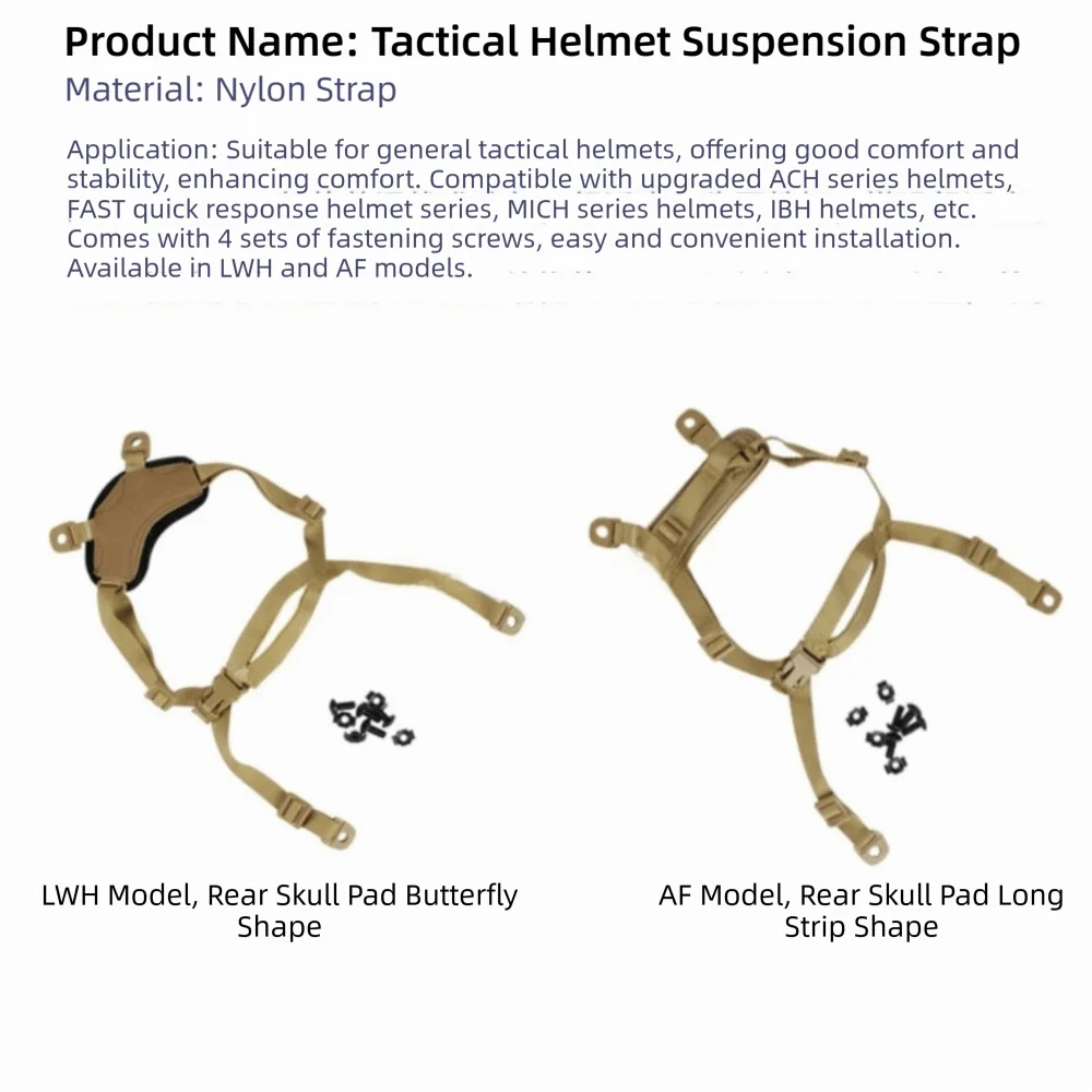 4 Point Retention Sport Helmet Retention System Stable Under Rotational Forces H-Nape Strap Helmet Suspension System