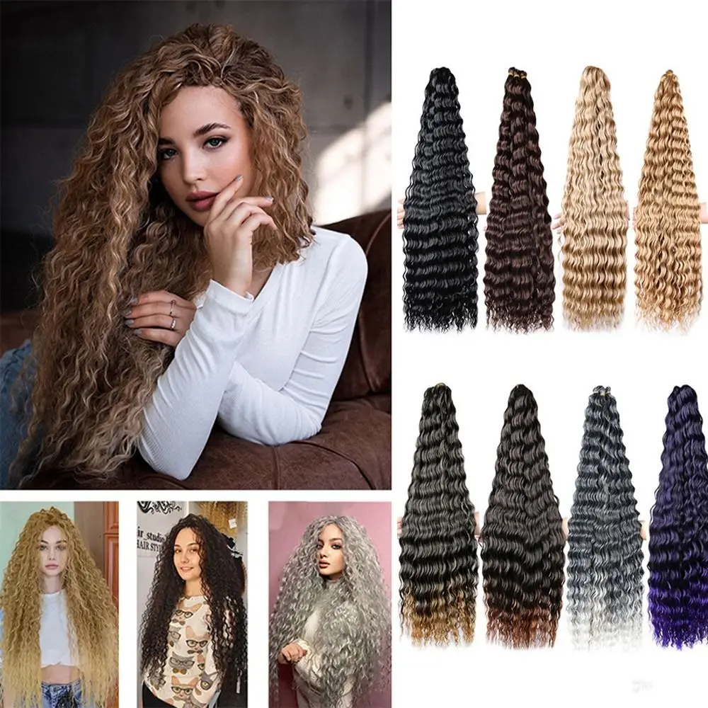 Soft Heat Resistant Synthetic Fiber Wigs Super light Easy to braid Crochet Hair Brushable 30inch Hair Extensions Women