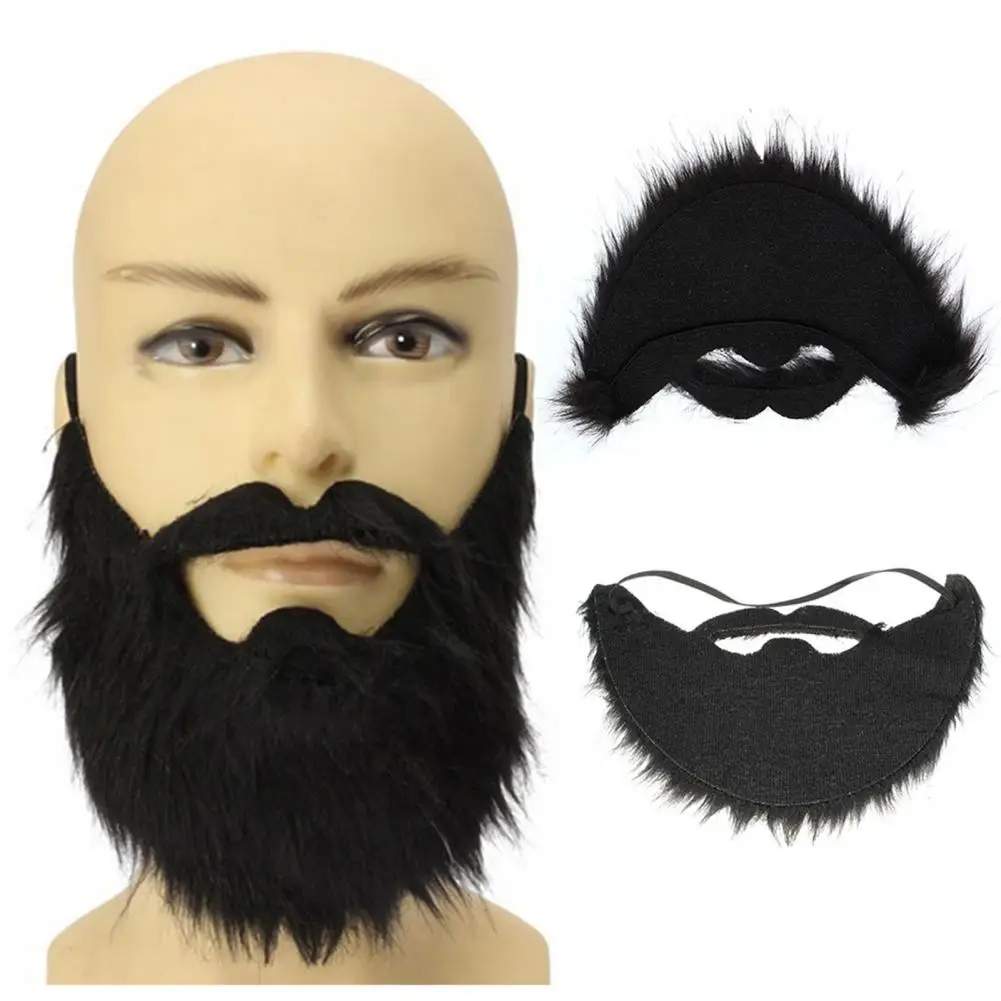 2022 Halloween Decoration Fake Black Beard False Moustache Elasticated Halloween Party Prom Props