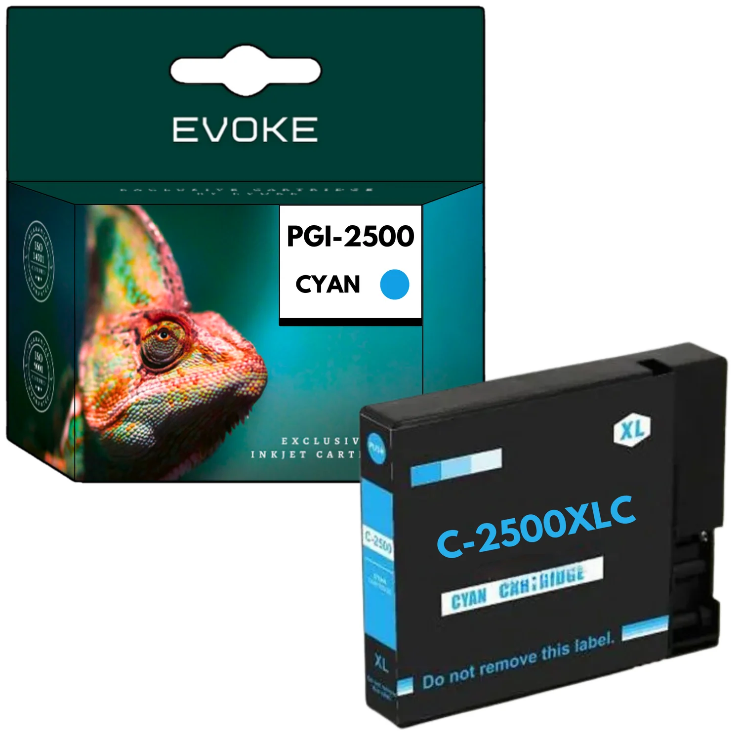 Evoke Compatibele Inkt voor Canon Pgi-2500 Pgi2500 9265B001 Cyaan 23 ml 1500 Pagina's Maxify Mb5050 5150 5155 5350 5450 5455; Ib4050 Ib4150