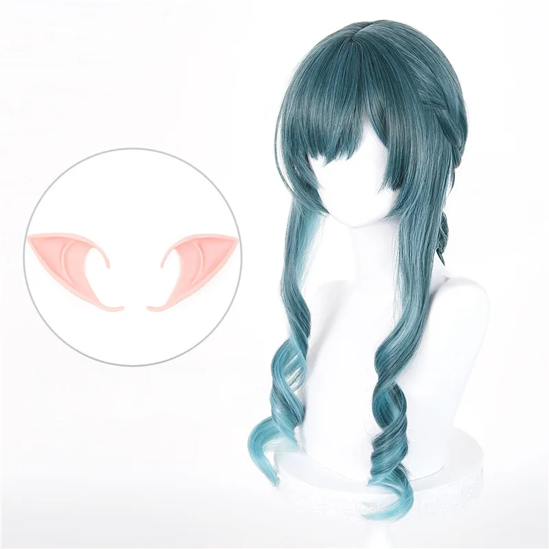 Already Styled Sethi Cosplay Wig Game Arknights Green mixed color Heat Resistant Hair Anime Wigs  For Festival Role Play