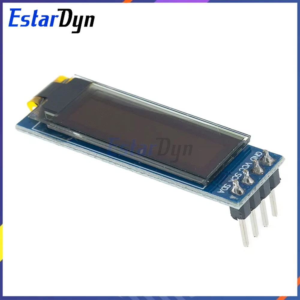 Módulo de exibição OLED de 0,91 polegadas I2C 128x32 para Arduino Raspberry Pi ESP32, branco azul amarelo