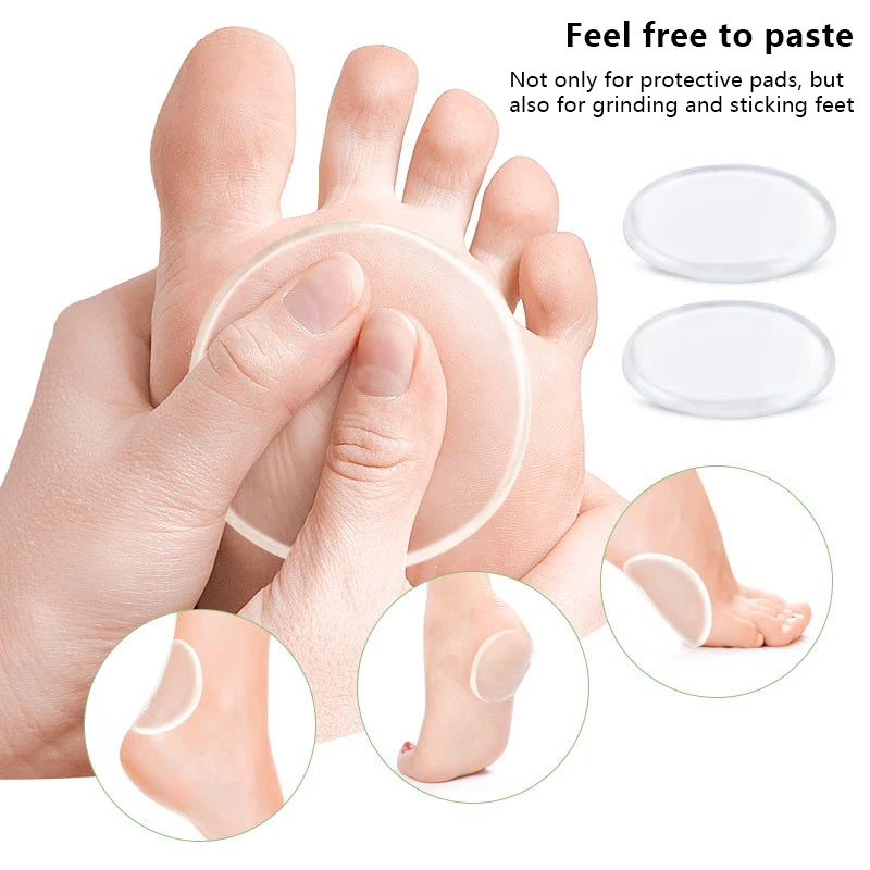 1 Pair Reusable Round Gel Spacer Self-adhesive Knee And Ankle Pads Bone Protection Foot Patch Anti-abrasion Sports Patch