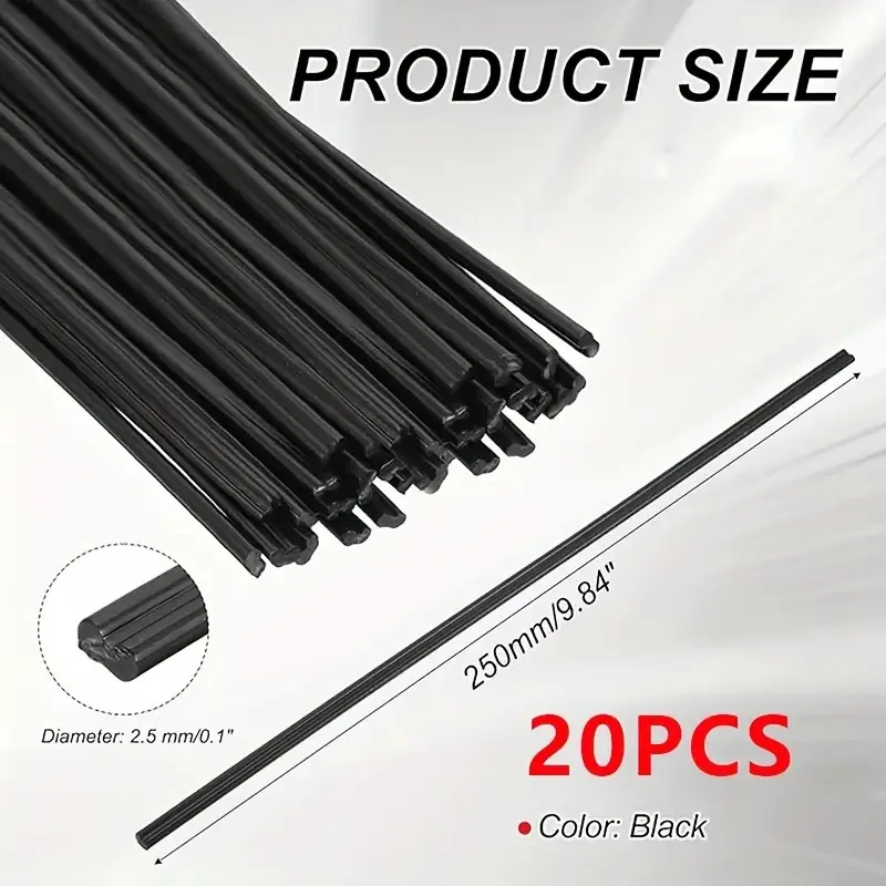 [Kit de soldadura de plástico] Kit de varillas de soldadura de plástico |   Materiales de soldadura de plástico PP 250 mm 5x2 mm para reparaciones de parachoques de automóvil/caque