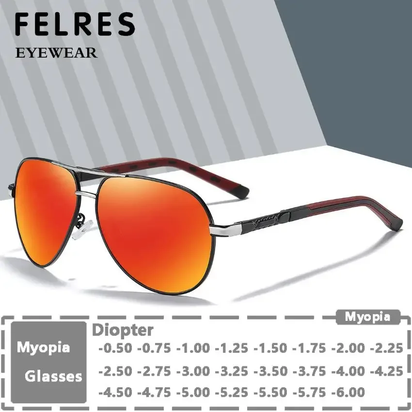 

Классические овальные очки для близорукости из сплава, мужские солнцезащитные очки с поляризационным покрытием для вождения, очки по рецепту с отрицательными диоптриями от 0 до -4,0