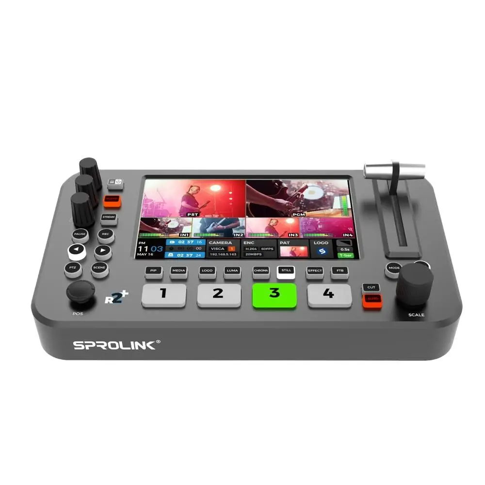 New SPROLINK NEOLIVE R2 Plus 4 Channel Video Mixer Switcher with USB 3.0 Video Capture Live Stream App Video Capture