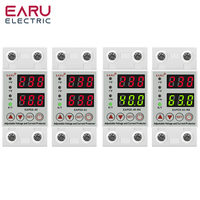 Dual Display 40A 63A AC 230V Adjustable Digital Over Under Voltage Device Protector Relay Limit Over Current Protection Din Rail