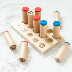 Montessori Holz spielzeug taktile Brett passend Sortier spiel Hör training Kinder sensorische Spielzeuge frühe Bildung Lehrmittel