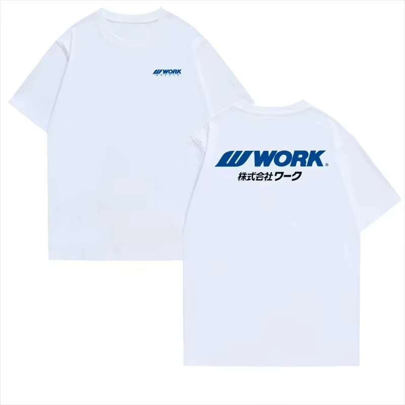T-shirt homme 2026 NewSummer WORK à manches courtes, style classique, avec motif de sponsor de course automobile, de jante et de voiture de sport, pour véhicules modifiés