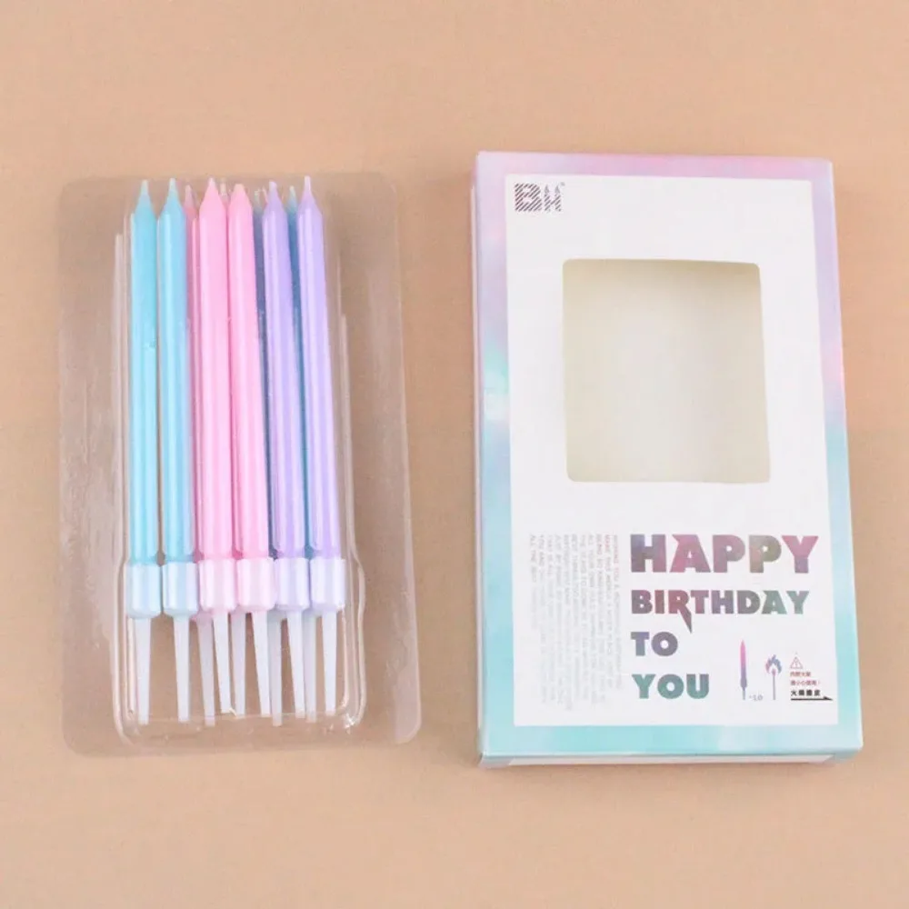 10 ชิ้นยาวเทียนสี Sticks ตกแต่งเทียนวันเกิดเกสต์งานแต่งงานและผู้ถือ Votive Holiday Essentials เทียน