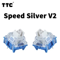 TTC Speed Silver V2 teclado mecánico personalizado para Gamer interruptor lineal 45gf 3 pines RGB SMD interruptores de intercambio en caliente prevención de contatos DIY