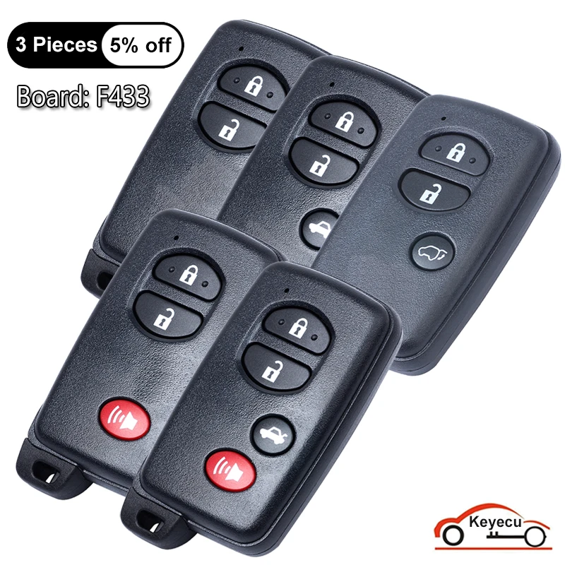 KEYECU for Toyota Prado Venza Land Cruiser Prado LC150 Corolla Verso Avensis Smart Remote Key Fob B74EA B75EA B77EA Board: F433