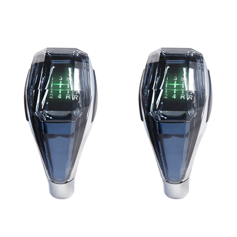 2X Car Universal LED Crystal Handles Manual Transmission Gear Shift Knob Lever Stick Head For Toyota Honda Hyundai